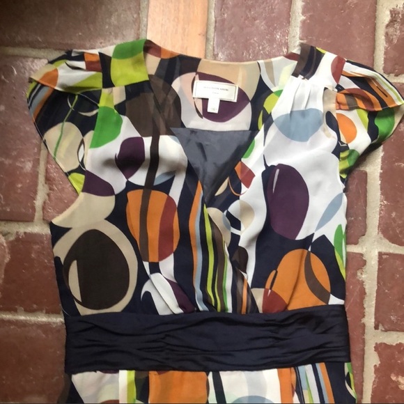 Anthropologie Faux Wrap Dress - Moulinette Soeurs - Geometric Circles - Size 2 - Picture 4 of 7